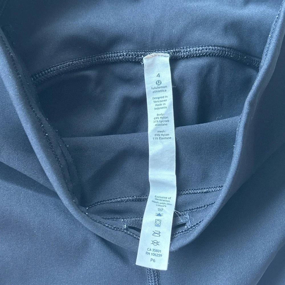 Lululemon Wunder Under Crop Mesh Leggings Black Size 4 | High Rise Luxtreme Yoga